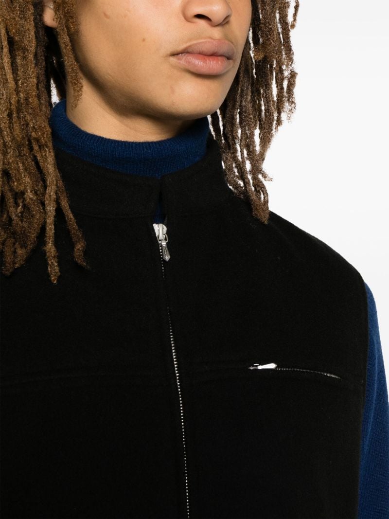 Black Wool-fleece Gilet