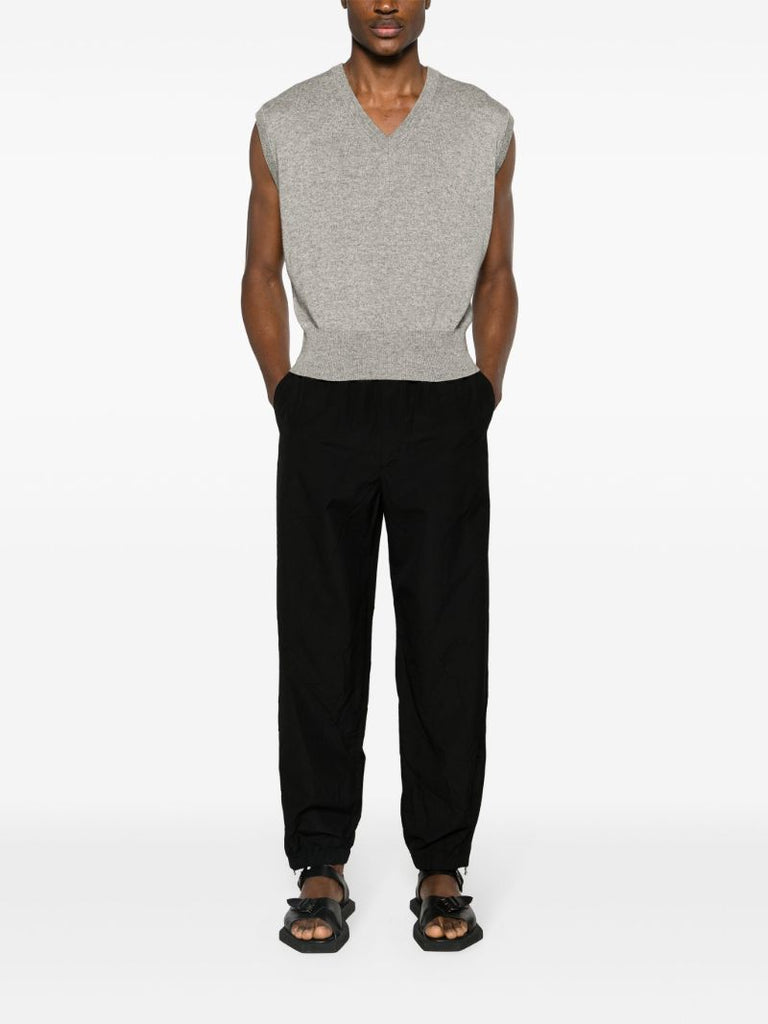 Grey Knitted Cashmere-silk Top