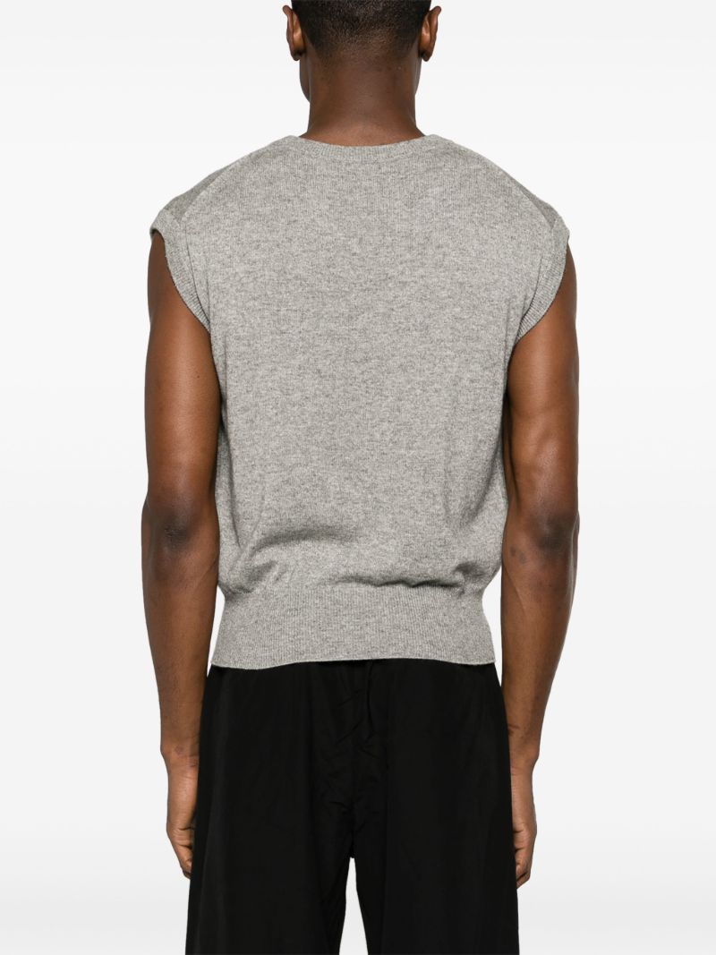 Grey Knitted Cashmere-silk Top