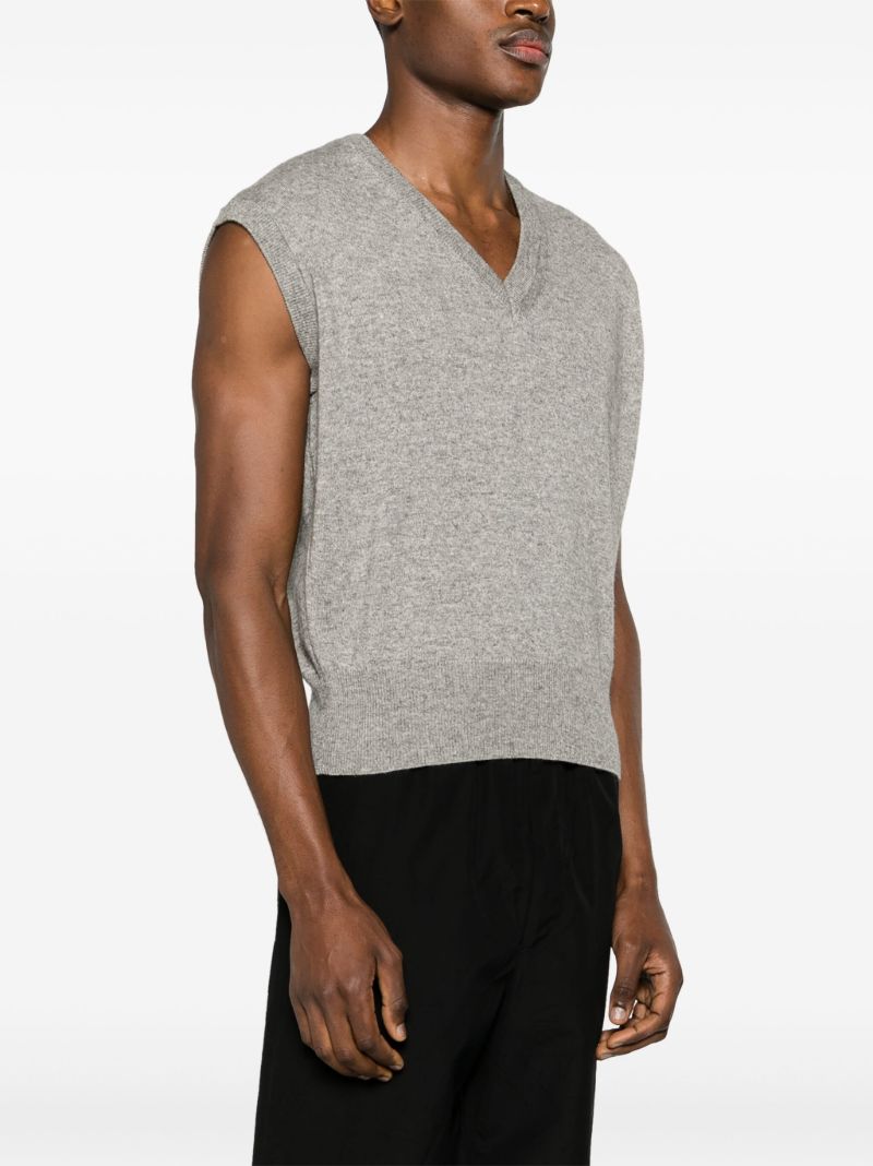 Grey Knitted Cashmere-silk Top