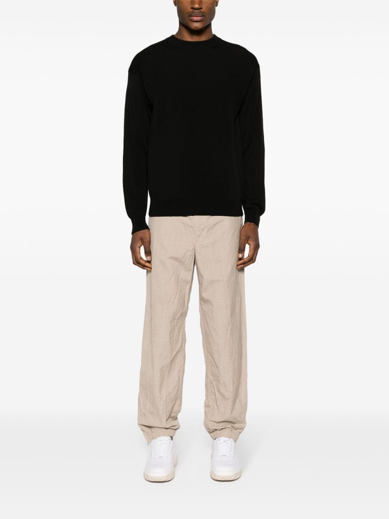 Black Super Hard Twist Ribbed-knit Sweater