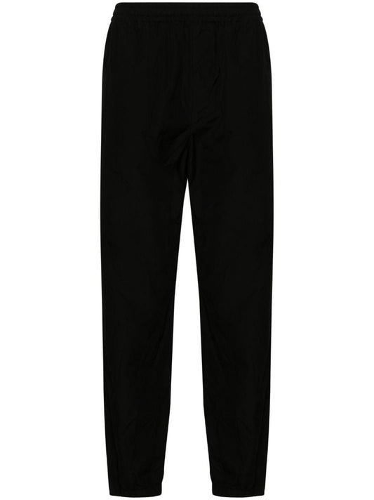 Black High Count Tapered Wool Trousers