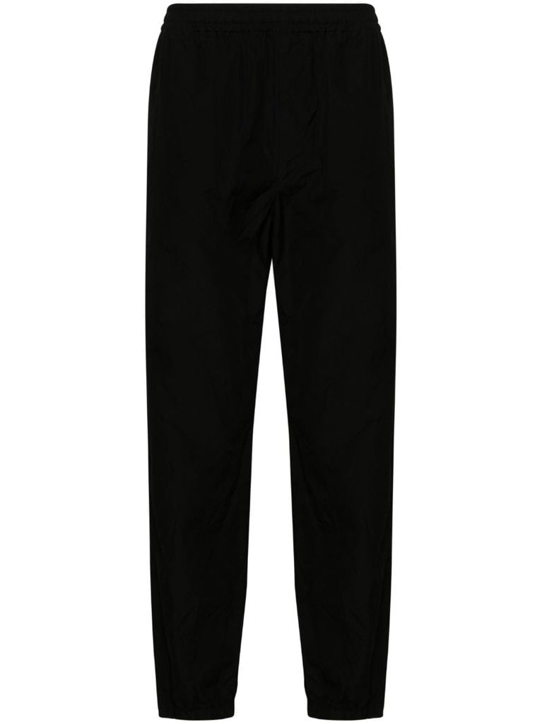 Black High Count Tapered Wool Trousers