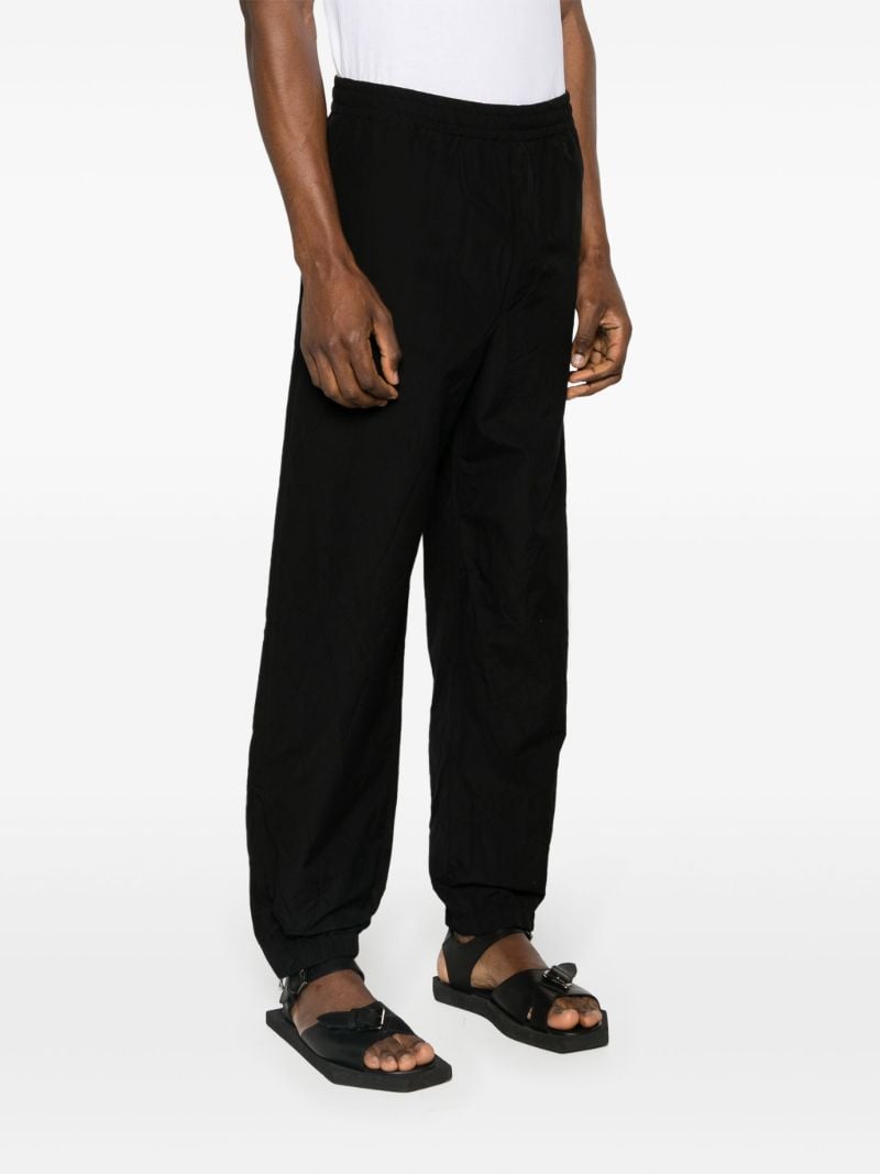 Black High Count Tapered Wool Trousers