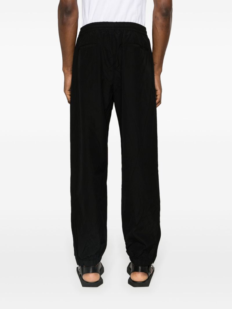 Black High Count Tapered Wool Trousers