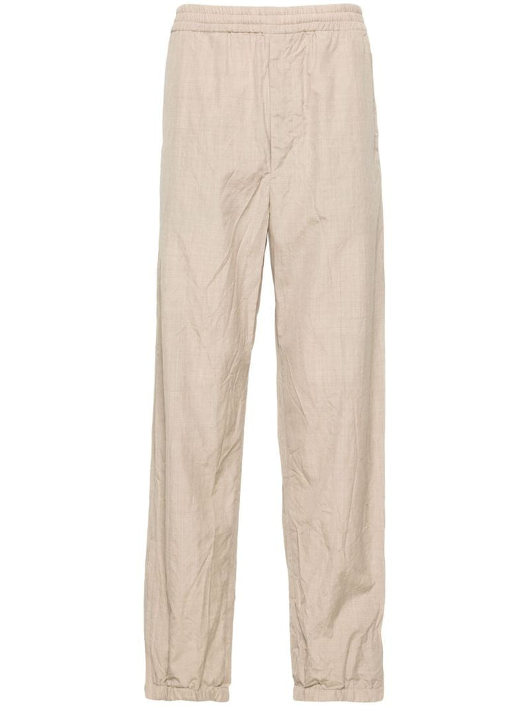 Neutral Wool-poplin Trousers