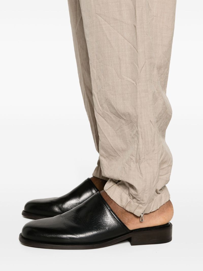 Neutral Wool-poplin Trousers