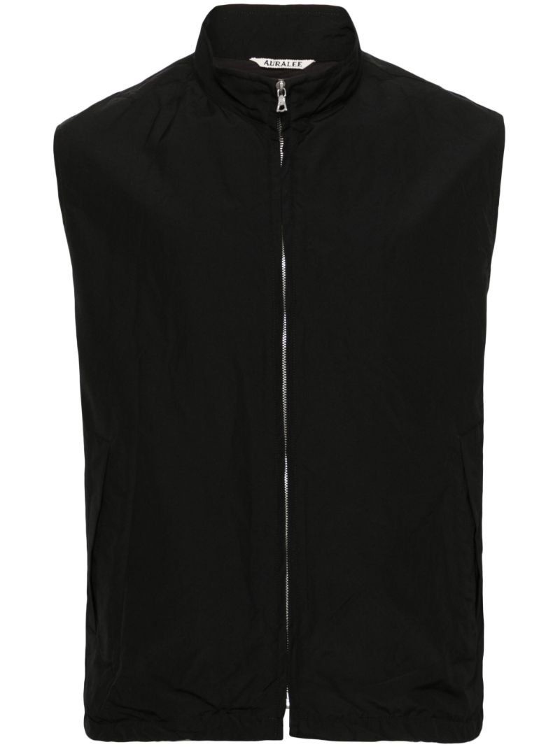 Black Wool-poplin Gilet