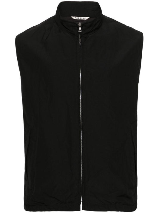 Black Wool-poplin Gilet
