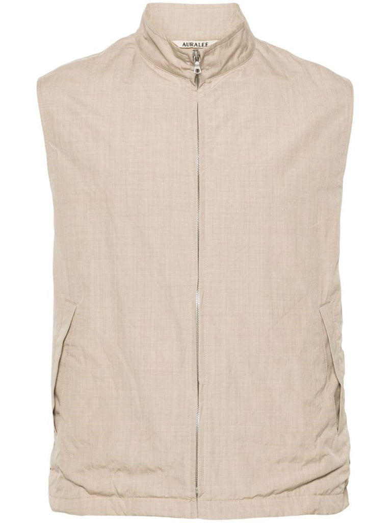 Neutral High Count Wool Gilet