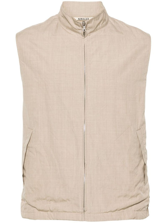 Neutral High Count Wool Gilet