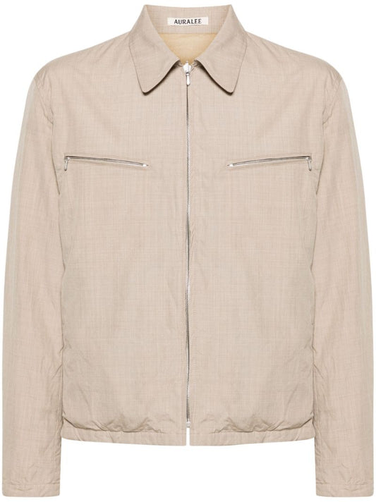 Neutral High Count Wool Shirt Jacket