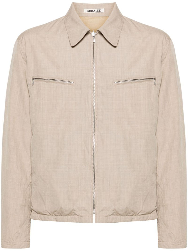 Neutral High Count Wool Shirt Jacket