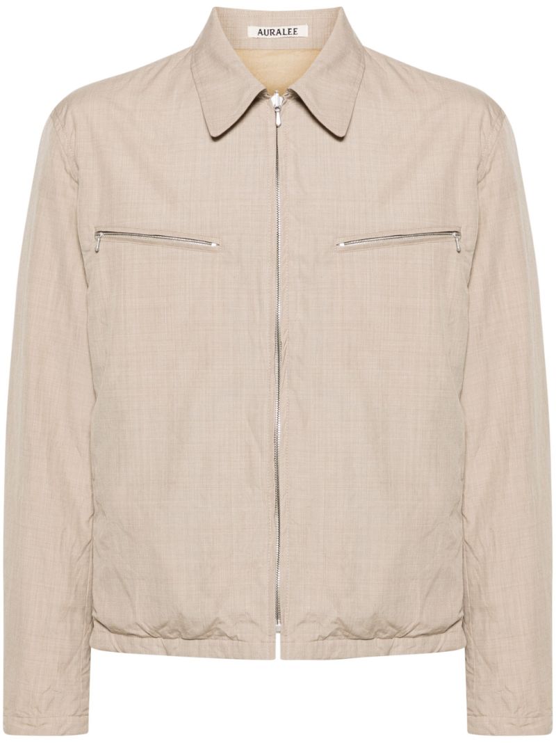 Neutral High Count Wool Shirt Jacket