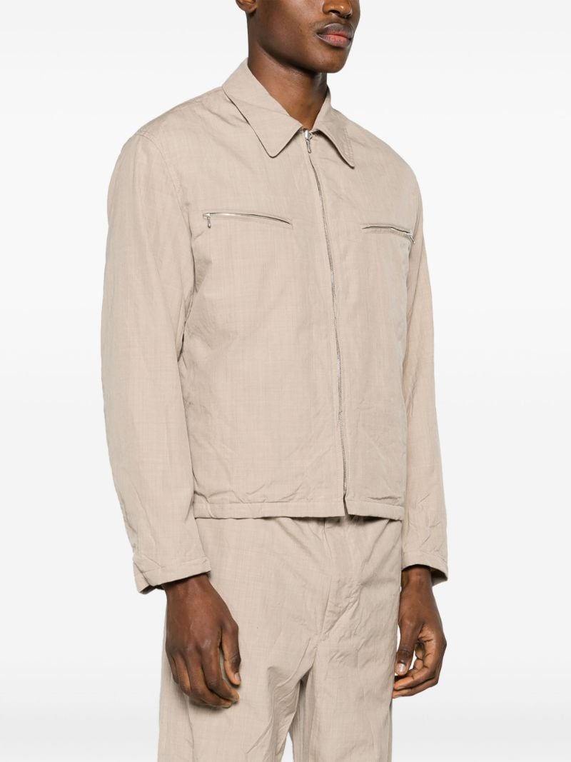 Neutral High Count Wool Shirt Jacket