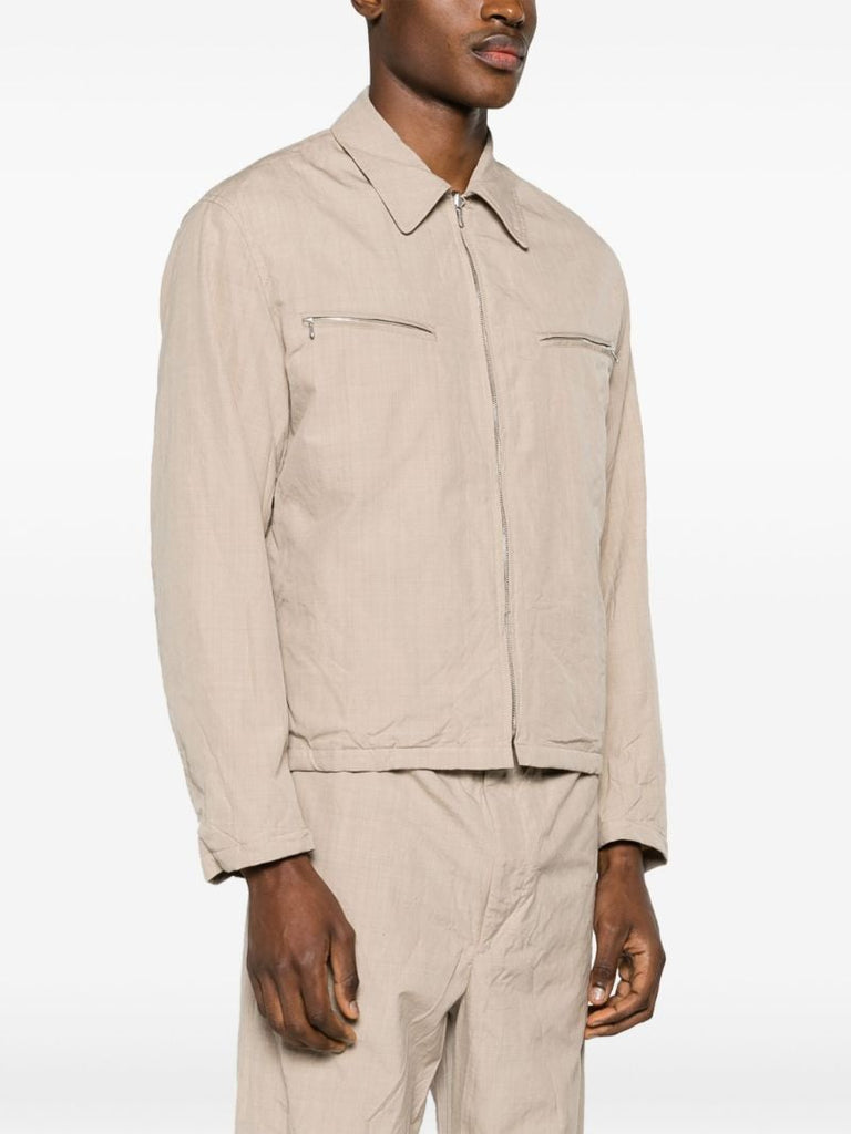 Neutral High Count Wool Shirt Jacket