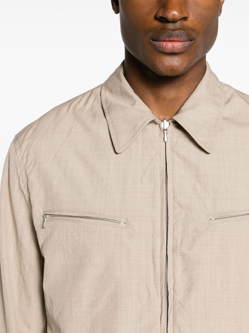 Neutral High Count Wool Shirt Jacket