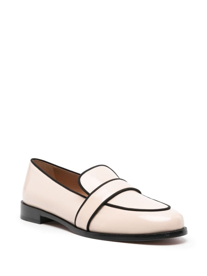Neutral Martin Contrast-trim Patent Loafers