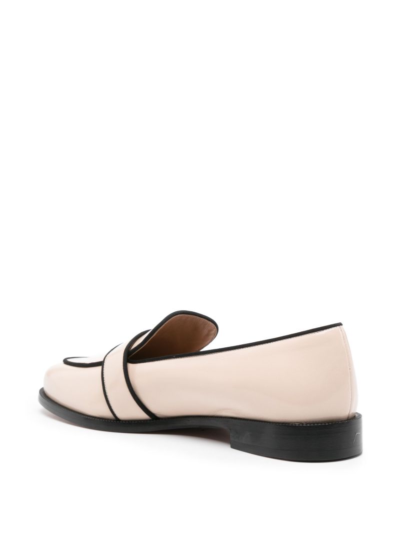 Neutral Martin Contrast-trim Patent Loafers