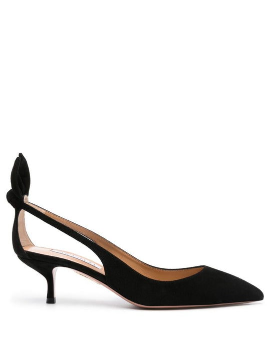Black Bow Tie 50 Suede Pumps