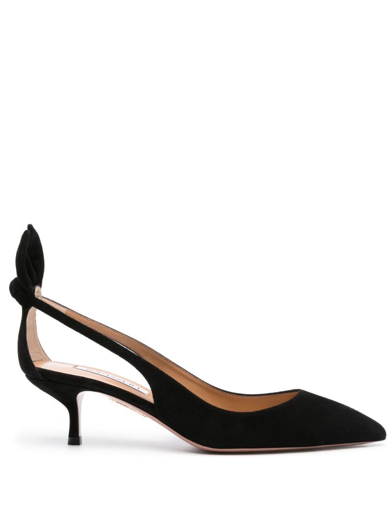 Black Bow Tie 50 Suede Pumps