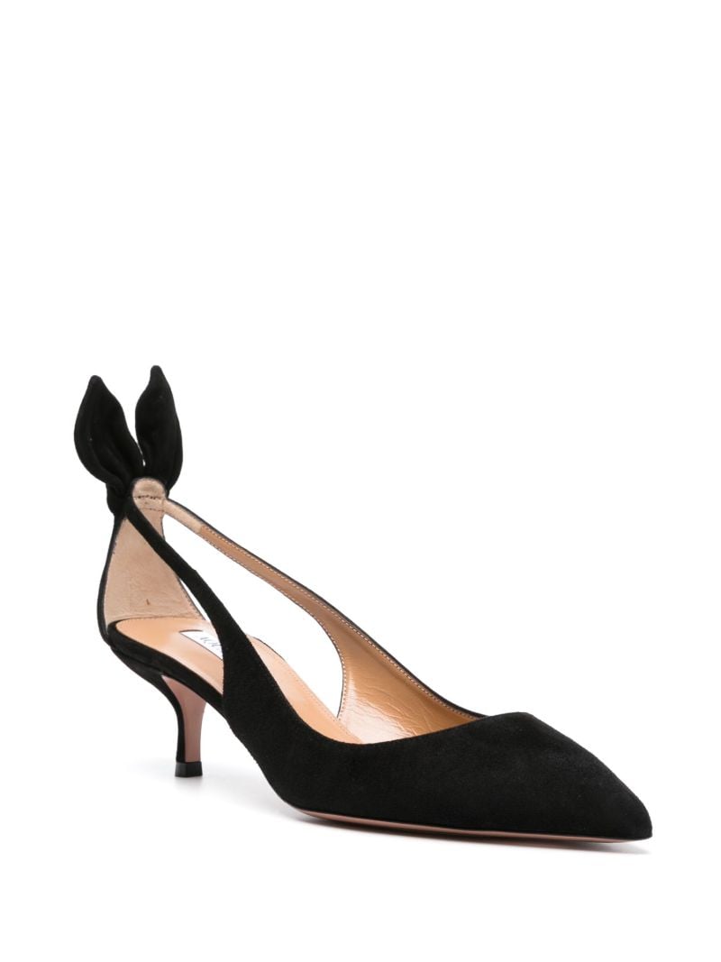 Black Bow Tie 50 Suede Pumps
