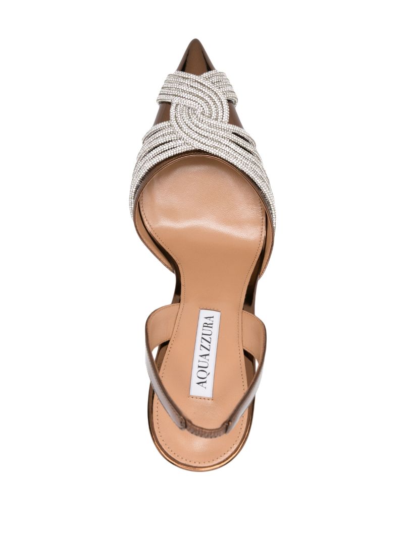 Brown Aqua Gatsby 105 Slingback Pumps
