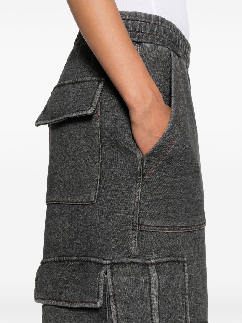 Black Cotton Cargo Track Shorts