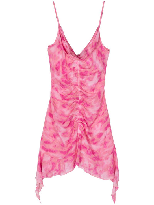 Pink Camouflage-print Mini Dress