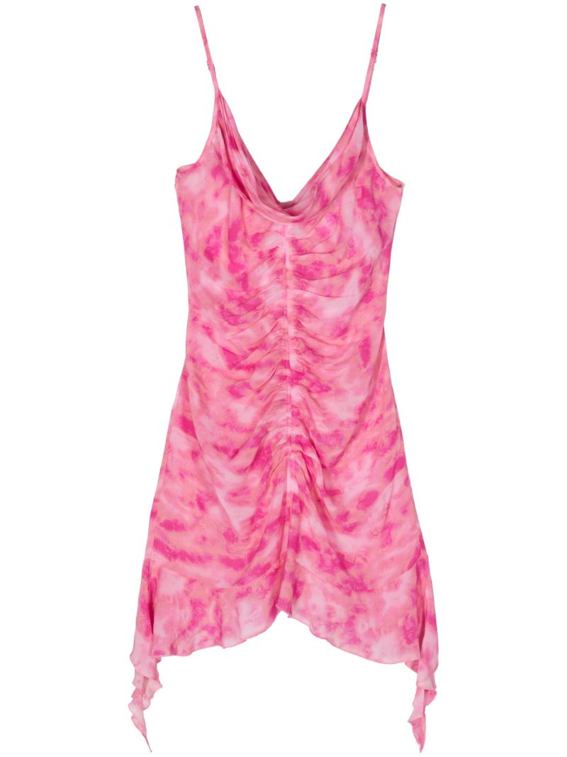 Pink Camouflage-print Mini Dress