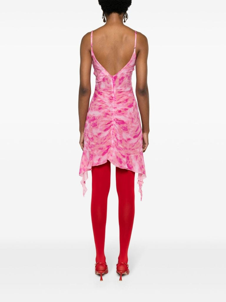 Pink Camouflage-print Mini Dress