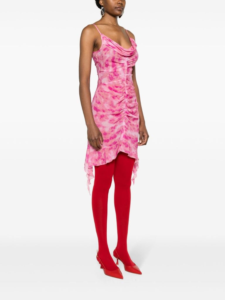 Pink Camouflage-print Mini Dress