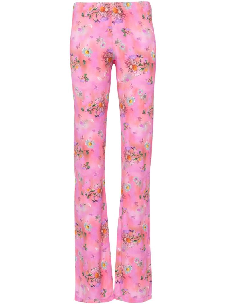 Pink Floral-print Trousers