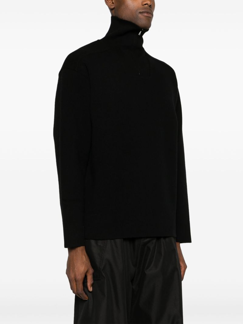 Black Heavy Milano Wool Sweater