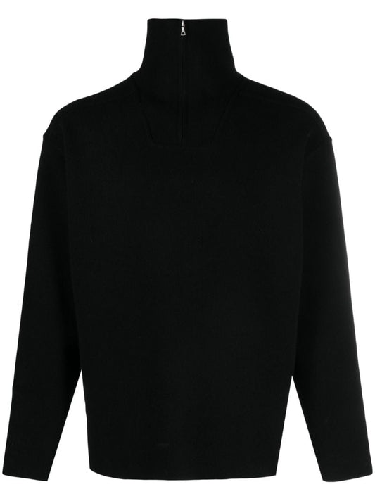Black Heavy Milano Wool Sweater