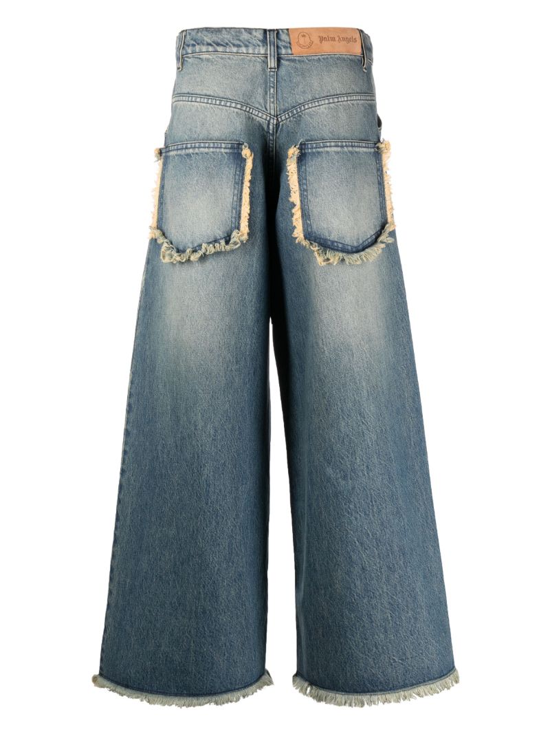 X Palm Angels Blue Raw-edge Jeans