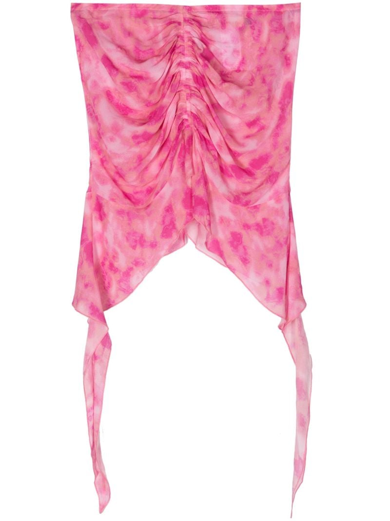 Pink Tie-dye Chiffon Miniskirt