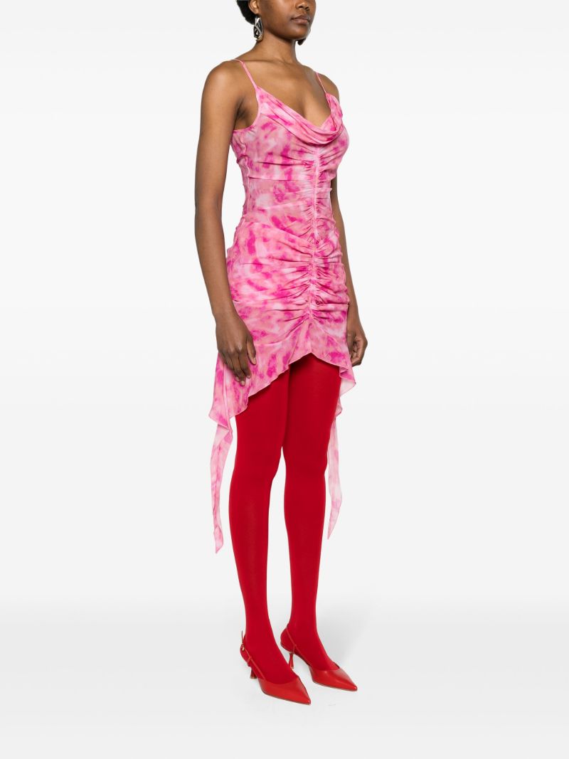 Pink Tie-dye Chiffon Miniskirt