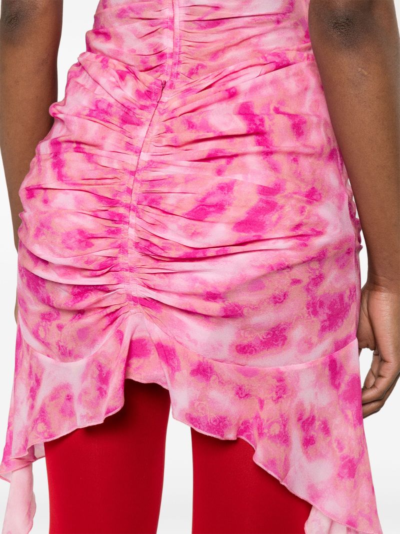 Pink Tie-dye Chiffon Miniskirt