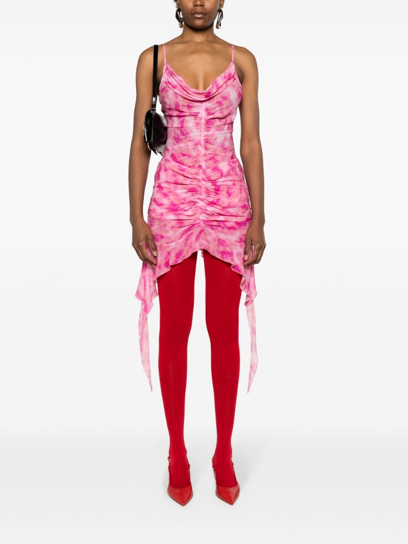 Pink Tie-dye Chiffon Miniskirt