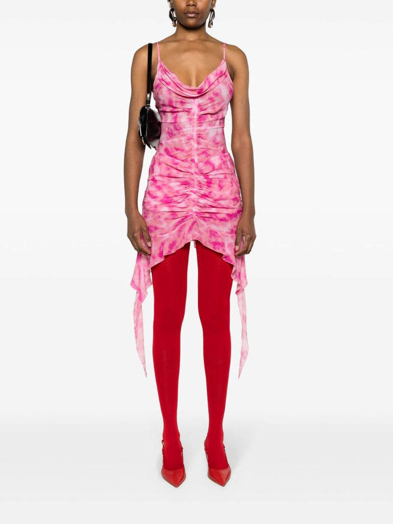 Pink Tie-dye Chiffon Miniskirt