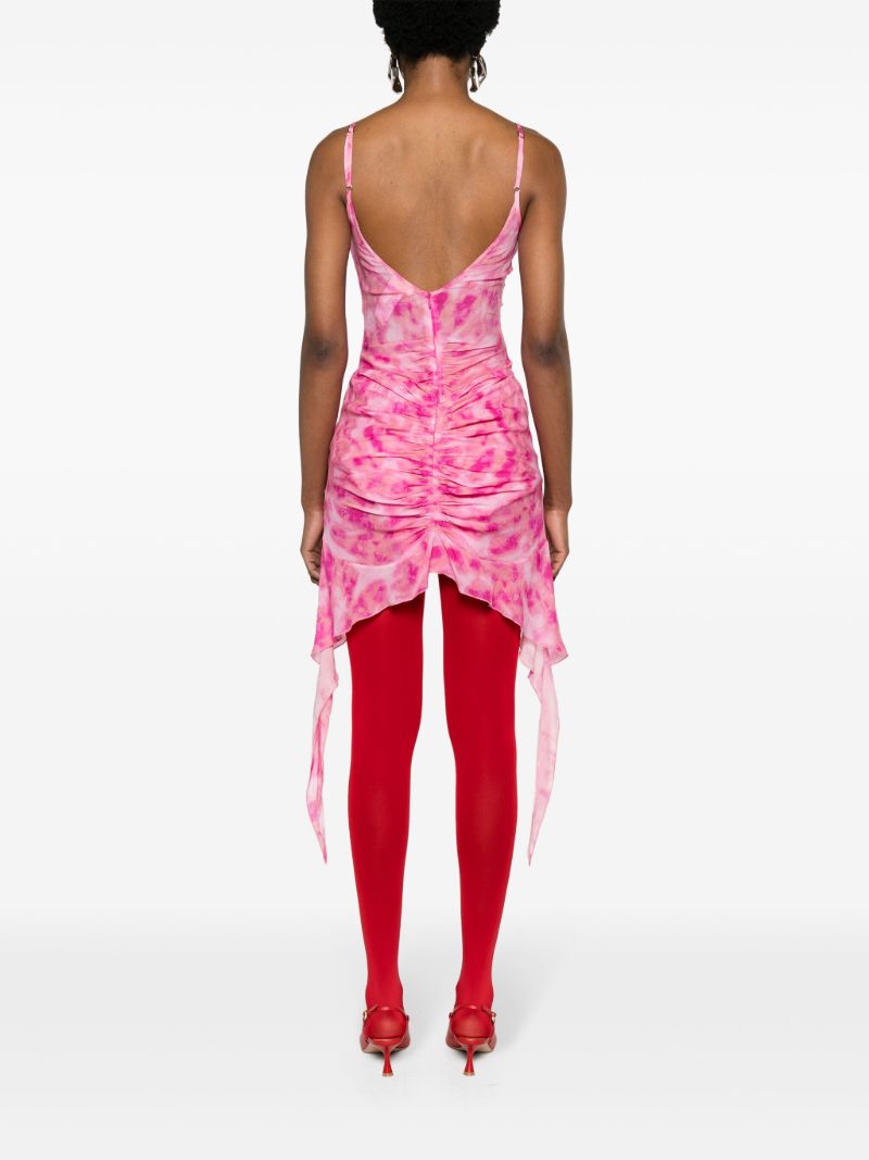 Pink Tie-dye Chiffon Miniskirt