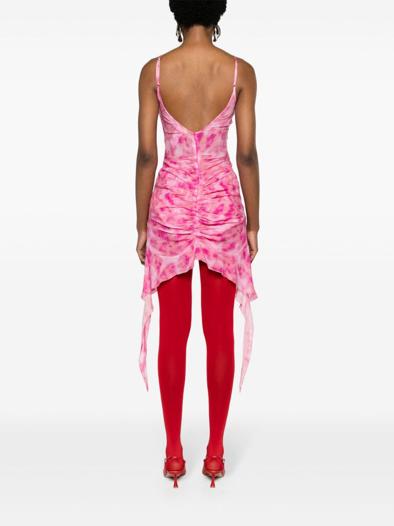 Pink Tie-dye Chiffon Miniskirt