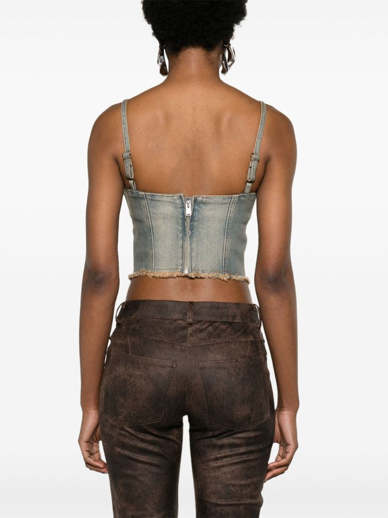 Blue Lara Denim Corset Top