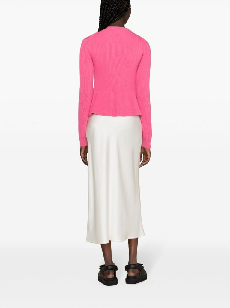 Pink Peplum-hem Wool Top