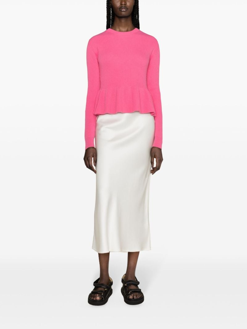 Pink Peplum-hem Wool Top