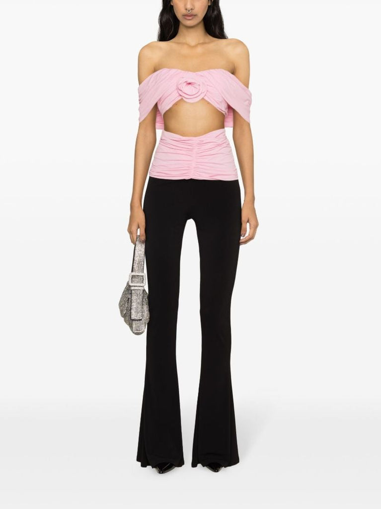 Pink Ruched Cut-out Top