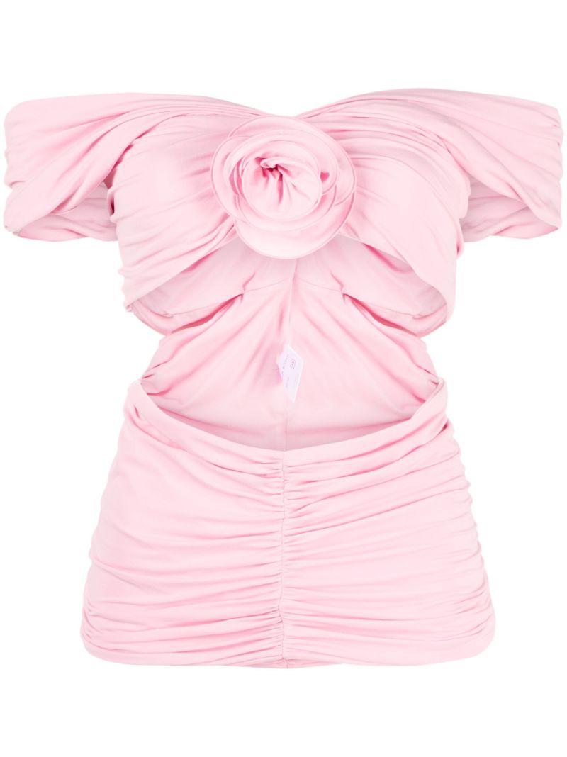 Pink Ruched Cut-out Top