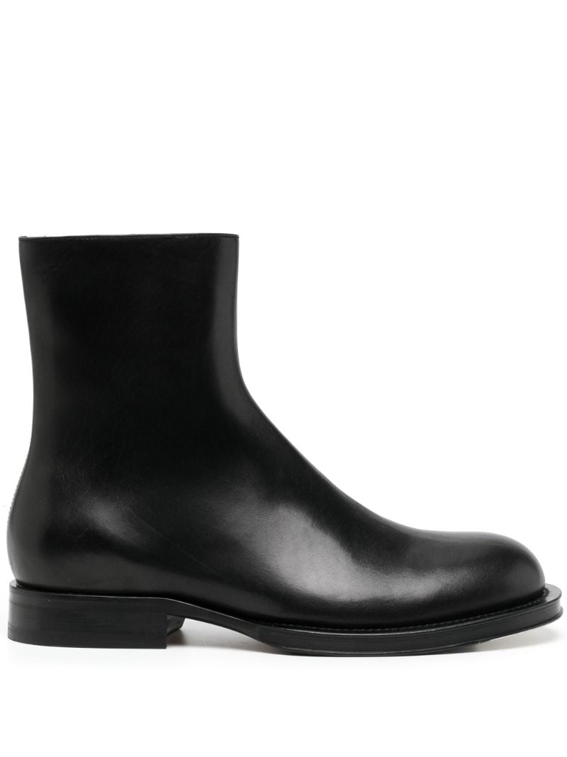 Black Medley Leather Ankle Boots