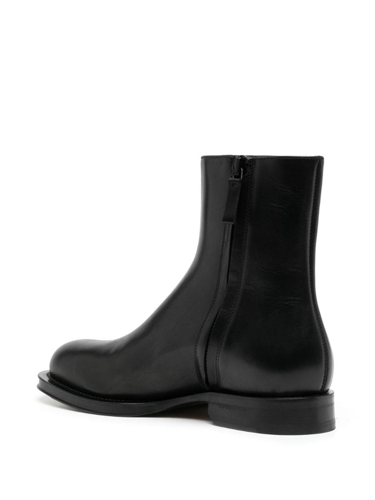 Black Medley Leather Ankle Boots